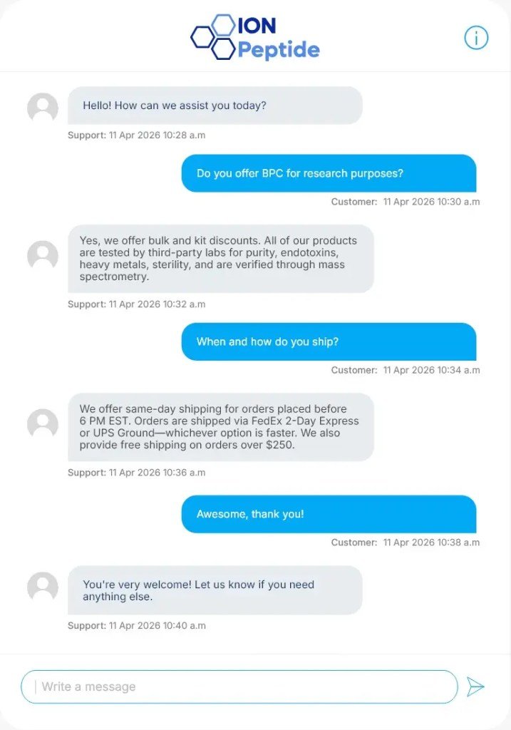 Ion Peptide Live Chat